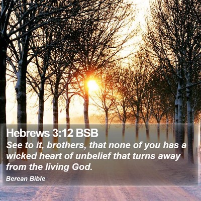 Hebrews 3:12 BSB Bible Verse Image