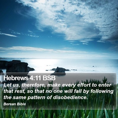 Hebrews 4:11 BSB Bible Verse Image