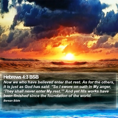 Hebrews 4:3 BSB Bible Verse Image