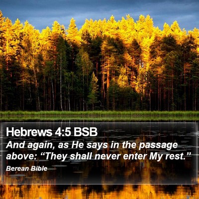 Hebrews 4:5 BSB Bible Verse Image