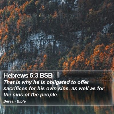 Hebrews 5:3 BSB Bible Verse Image