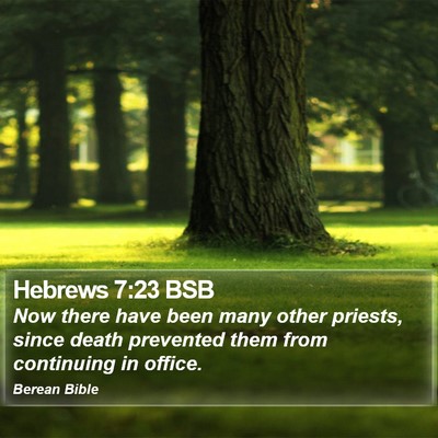 Hebrews 7:23 BSB Bible Verse Image