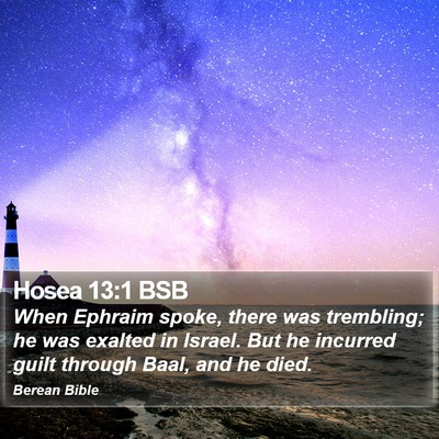 Hosea 13:1 BSB Bible Verse Image
