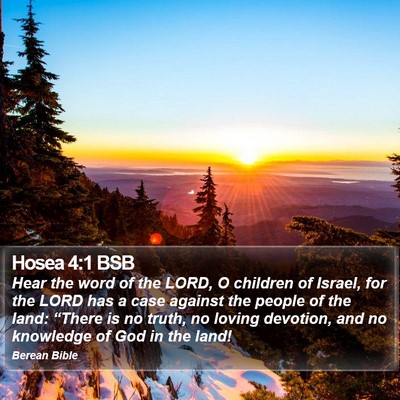 Hosea 4:1 BSB Bible Verse Image