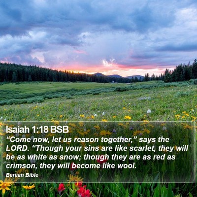 Isaiah 1:18 BSB Bible Verse Image