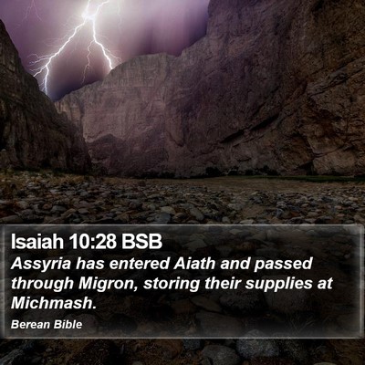 Isaiah 10:28 BSB Bible Verse Image