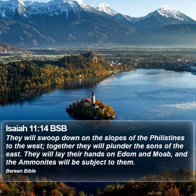 Isaiah 11:14 BSB Bible Verse Image