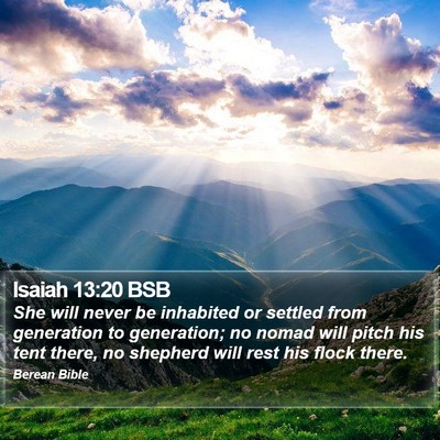 Isaiah 13:20 BSB Bible Verse Image