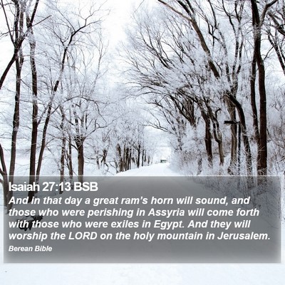 Isaiah 27:13 BSB Bible Verse Image