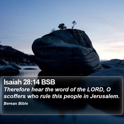 Isaiah 28:14 BSB Bible Verse Image