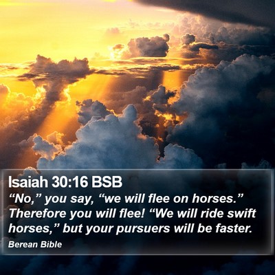 Isaiah 30:16 BSB Bible Verse Image