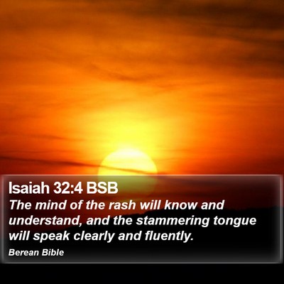 Isaiah 32:4 BSB Bible Verse Image