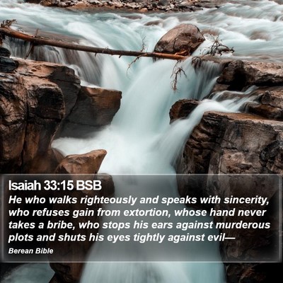 Isaiah 33:15 BSB Bible Verse Image