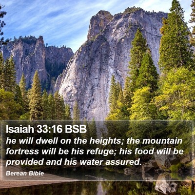 Isaiah 33:16 BSB Bible Verse Image