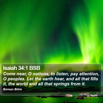 Isaiah 34:1 BSB Bible Verse Image