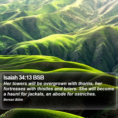 Isaiah 34:13 BSB Bible Verse Image