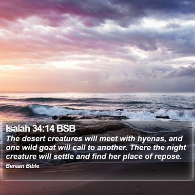 Isaiah 34:14 BSB Bible Verse Image