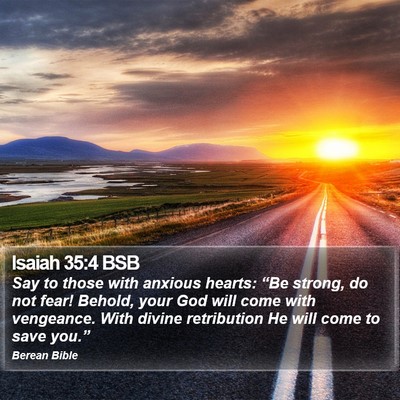 Isaiah 35:4 BSB Bible Verse Image