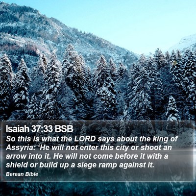 Isaiah 37:33 BSB Bible Verse Image