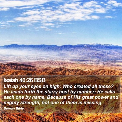 Isaiah 40:26 BSB Bible Verse Image
