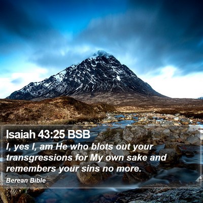 Isaiah 43:25 BSB Bible Verse Image