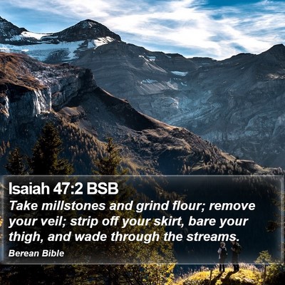 Isaiah 47:2 BSB Bible Verse Image