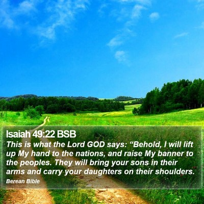 Isaiah 49:22 BSB Bible Verse Image