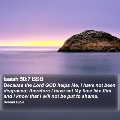 Isaiah 50:7 BSB Bible Verse Image