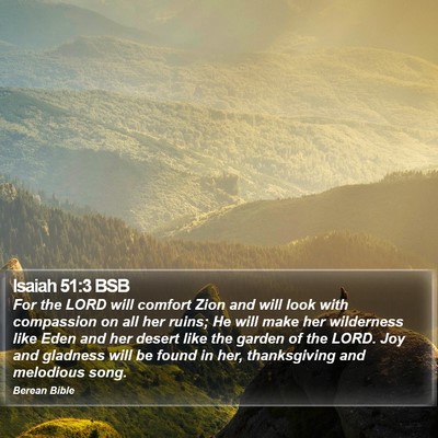 Isaiah 51:3 BSB Bible Verse Image