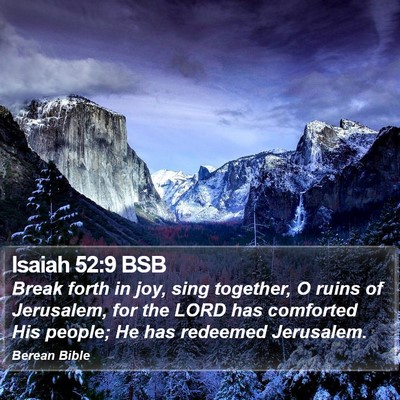 Isaiah 52:9 BSB Bible Verse Image