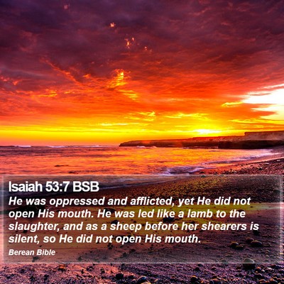 Isaiah 53:7 BSB Bible Verse Image