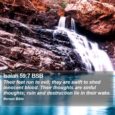 Isaiah 59:7 BSB Bible Verse Image