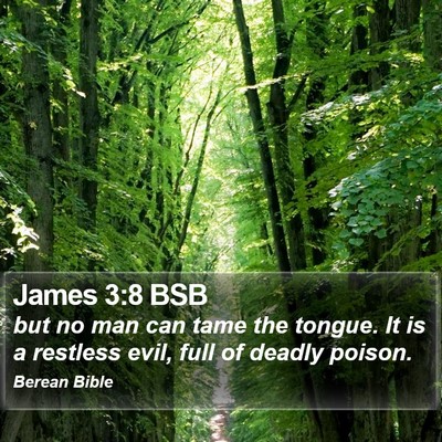 James 3:8 BSB Bible Verse Image
