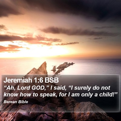 Jeremiah 1:6 BSB Bible Verse Image