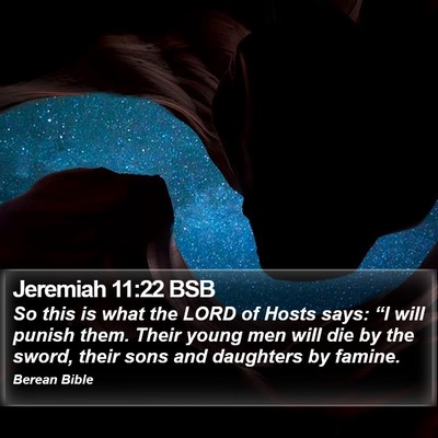 Jeremiah 11:22 BSB Bible Verse Image