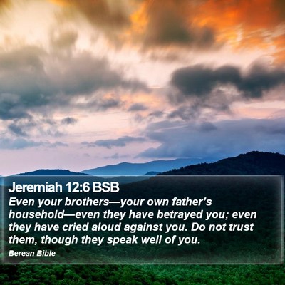 Jeremiah 12:6 BSB Bible Verse Image