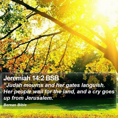 Jeremiah 14:2 BSB Bible Verse Image