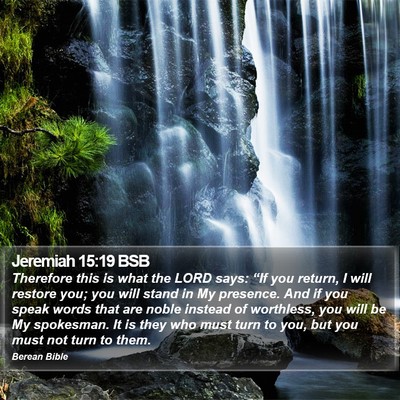 Jeremiah 15:19 BSB Bible Verse Image