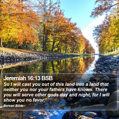 Jeremiah 16:13 BSB Bible Verse Image