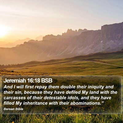 Jeremiah 16:18 BSB Bible Verse Image