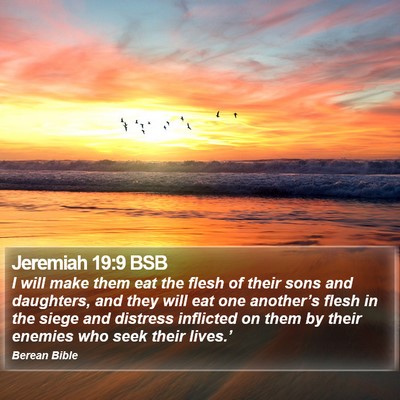 Jeremiah 19:9 BSB Bible Verse Image
