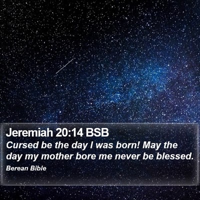 Jeremiah 20:14 BSB Bible Verse Image
