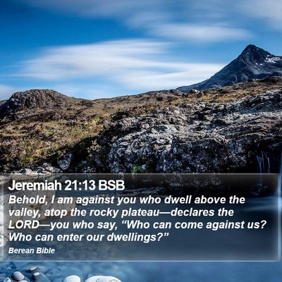 Jeremiah 21:13 BSB Bible Verse Image