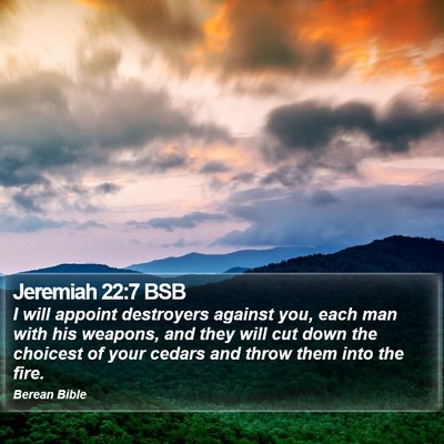 Jeremiah 22:7 BSB Bible Verse Image