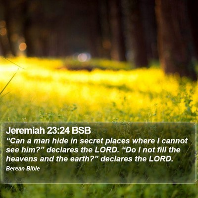 Jeremiah 23:24 BSB Bible Verse Image