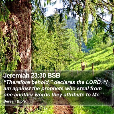Jeremiah 23:30 BSB Bible Verse Image