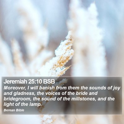 Jeremiah 25:10 BSB Bible Verse Image