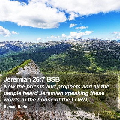 Jeremiah 26:7 BSB Bible Verse Image