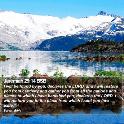 Jeremiah 29:14 BSB Bible Verse Image