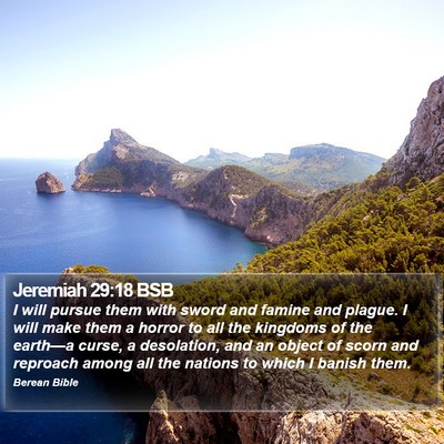 Jeremiah 29:18 BSB Bible Verse Image
